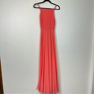 Lulu's Mythical kind of love maxi dress bridesmaid wedding guest coral pink hoco